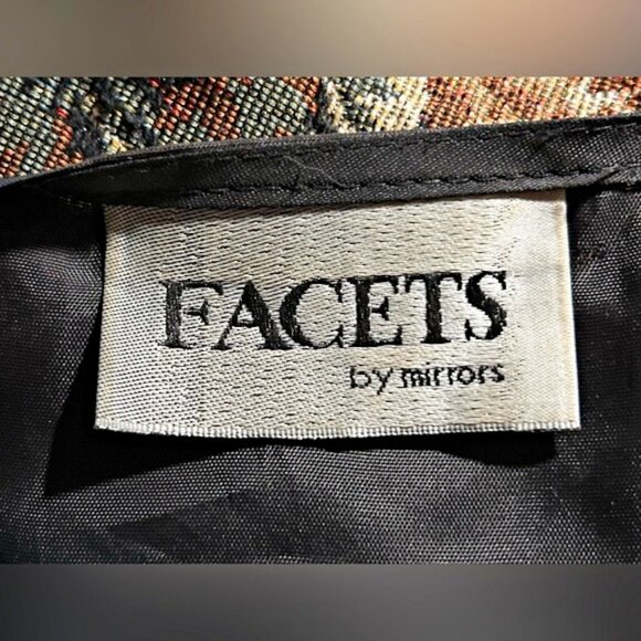 Vintage 90’s Facets by Mirrors Cat Kitten Collage Tapestry Cat Lady Vest~1X~USA - Picture 6 of 7